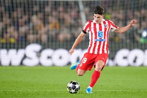 擅打欧冠，阿尔瓦雷斯是马竞队史首位单赛季欧冠进球上双球员